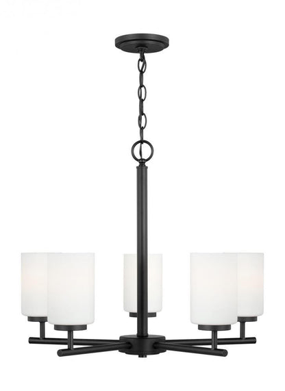 Generation Lighting Oslo Five Light Chandelier Midnight Black