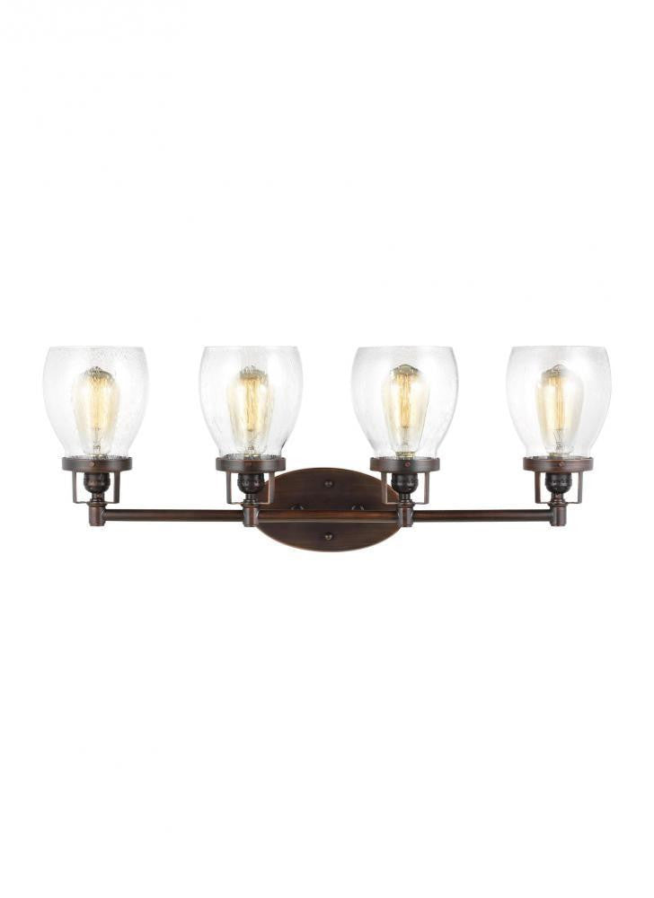Generation Lighting Belton Four Light Wall / Bath Midnight Black