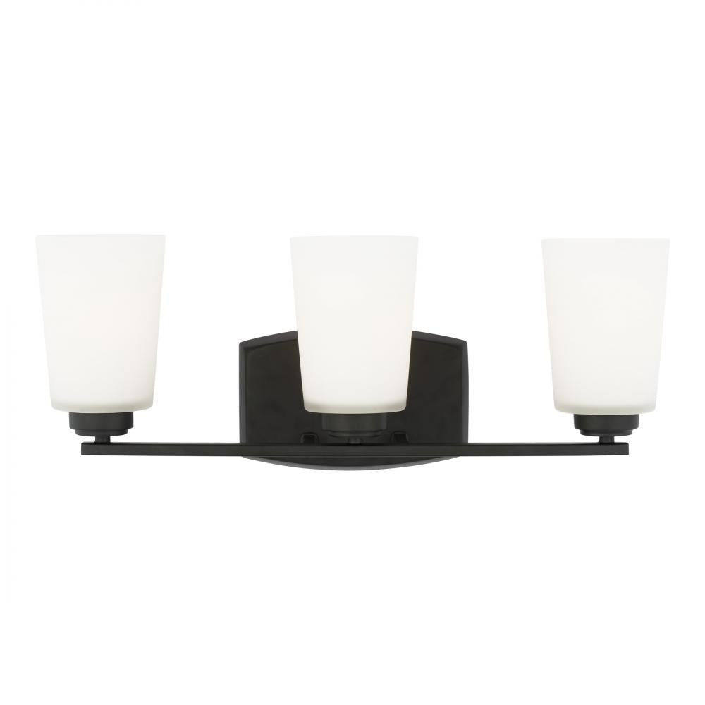 Generation Lighting Franport Three Light Wall / Bath Midnight Black