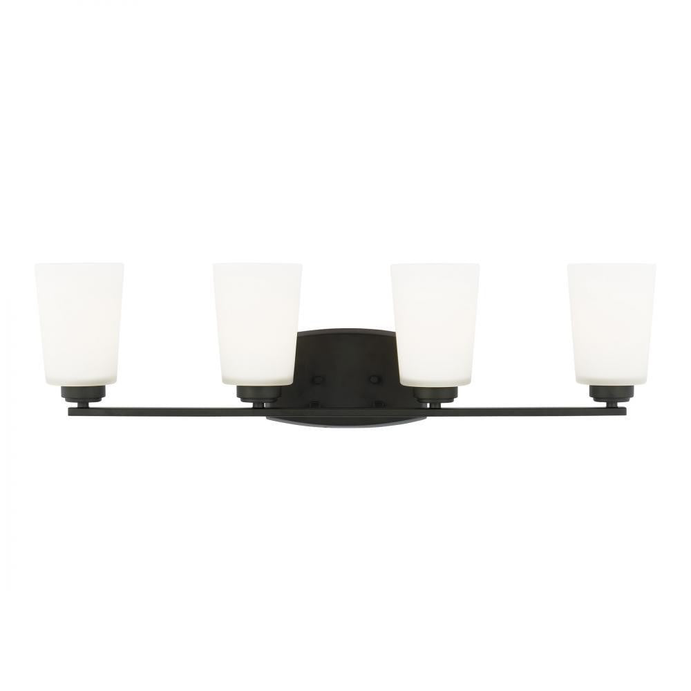 Generation Lighting Franport Four Light Wall / Bath Midnight Black
