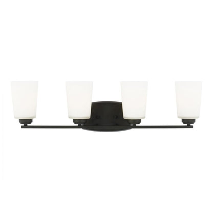 Generation Lighting Franport Four Light Wall / Bath Midnight Black