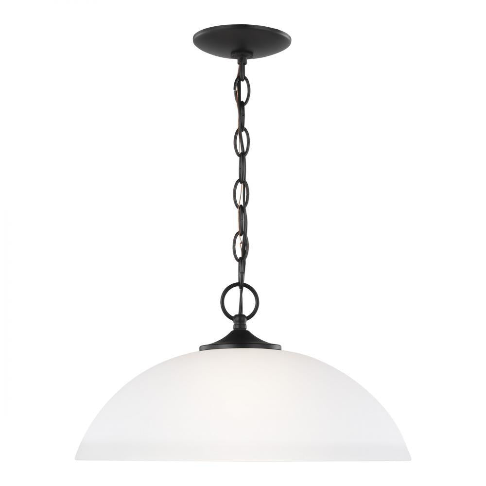 Generation Lighting Geary One Light Pendant Midnight Black
