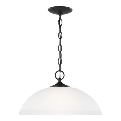 Generation Lighting Geary One Light Pendant Midnight Black