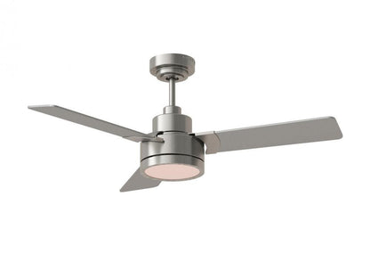Generation Lighting Jovie 44" Dimmable Indoor/Outdoor Integrated LED Indoor Brushed Steel Ceiling Fan with Light Kit