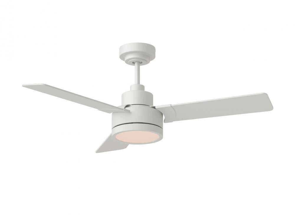 Generation Lighting Jovie 44" Dimmable Indoor/Outdoor Integrated LED Indoor Matte White Ceiling Fan with Light Kit