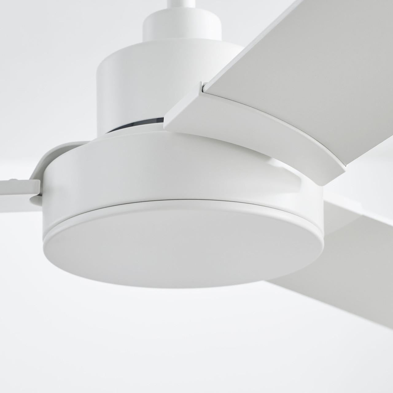 Generation Lighting Jovie 44" Dimmable Indoor/Outdoor Integrated LED Indoor Matte White Ceiling Fan with Light Kit