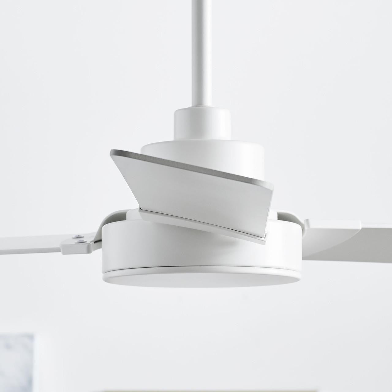 Generation Lighting Jovie 44" Dimmable Indoor/Outdoor Integrated LED Indoor Matte White Ceiling Fan with Light Kit