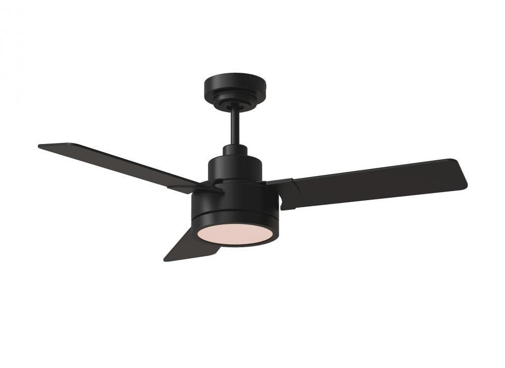 Generation Lighting Jovie 44" Dimmable Indoor/Outdoor Integrated LED Indoor Midnight Black Ceiling Fan with Light Kit