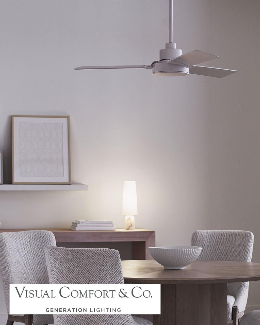 Generation Lighting Jovie 44" Indoor/Outdoor Matte White Ceiling Fan with Wall Control and Manual Reversible Motor