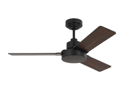 Generation Lighting Jovie 44" Indoor/Outdoor Midnight Black Ceiling Fan with Wall Control and Manual Reversible Motor