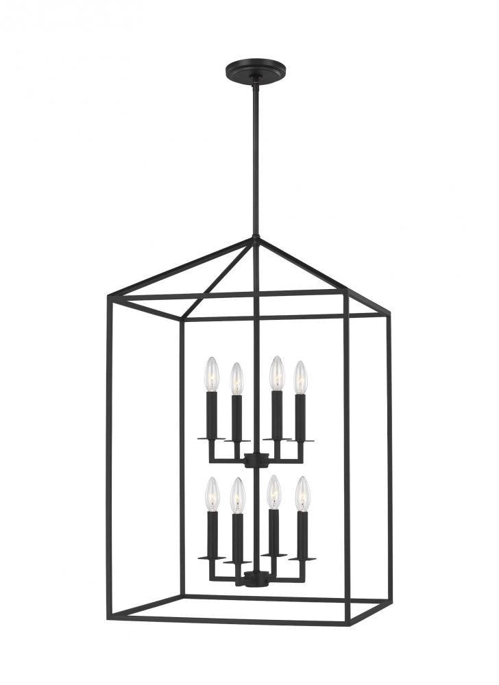 Generation Lighting Perryton Large Eight Light Hall / Foyer Midnight Black