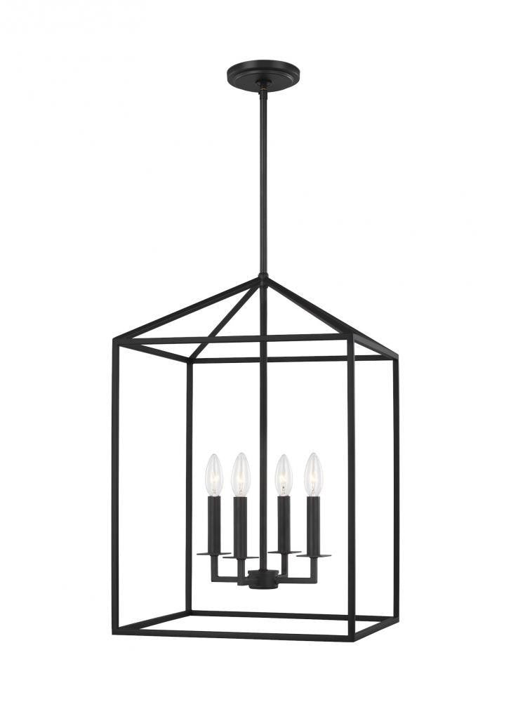 Generation Lighting Perryton Medium Four Light Hall / Foyer Midnight Black