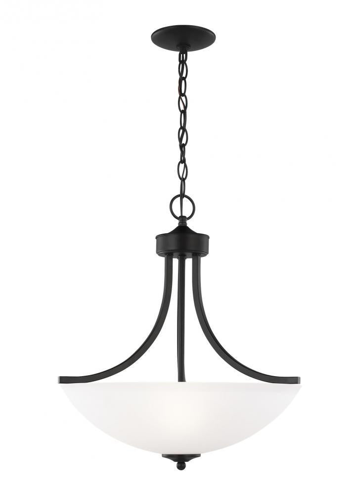 Generation Lighting Geary Medium Three Light Pendant Midnight Black