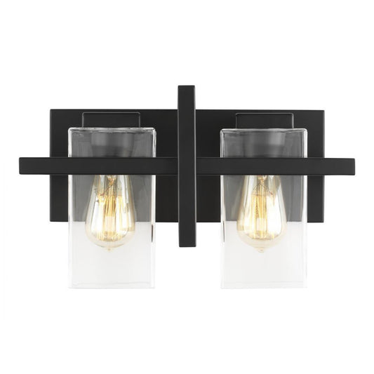 Generation Lighting Mitte Two Light Wall / Bath Midnight Black