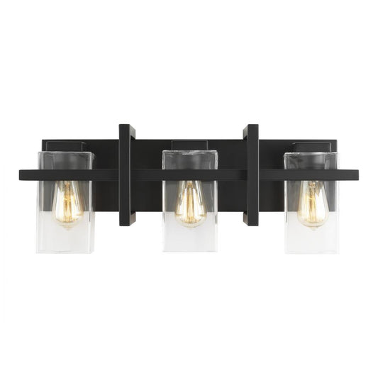 Generation Lighting Mitte Three Light Wall / Bath Midnight Black