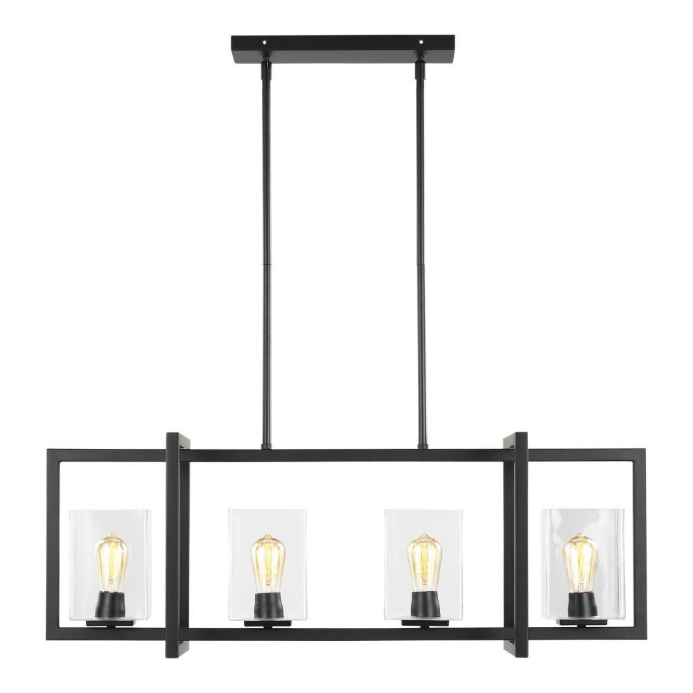 Generation Lighting Mitte Four Light Island Pendant Midnight Black