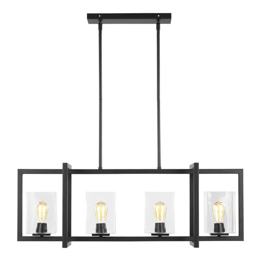 Generation Lighting Mitte Four Light Island Pendant Midnight Black