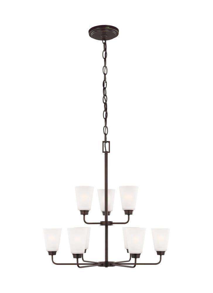 Generation Lighting Kerrville Nine Light Chandelier Bronze