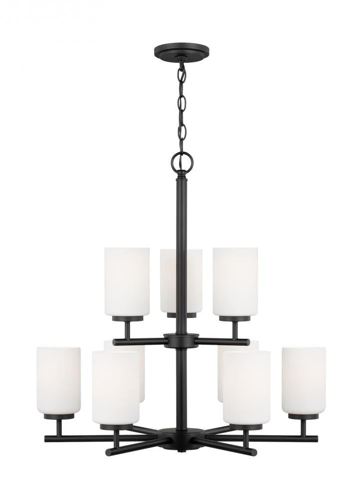Generation Lighting Oslo Nine Light Chandelier Midnight Black