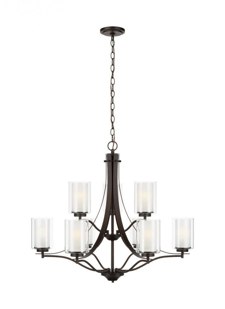 Generation Lighting Elmwood Park Nine Light Chandelier Bronze