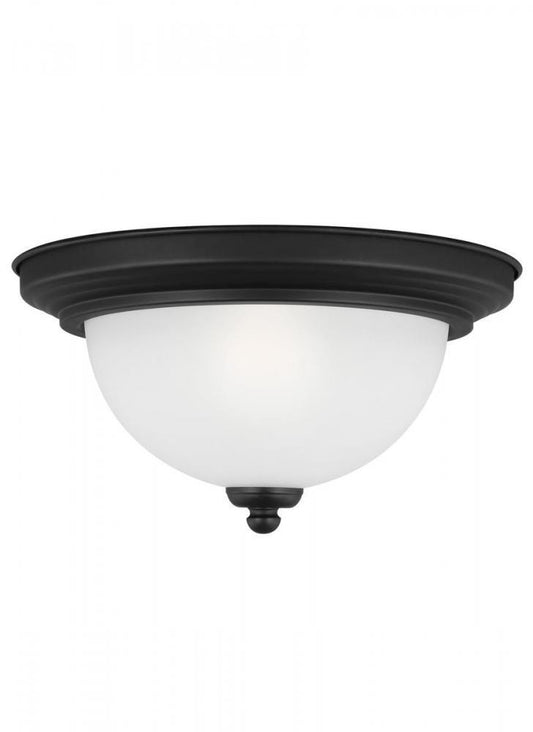Generation Lighting Geary One Light Ceiling Flush Mount Midnight Black