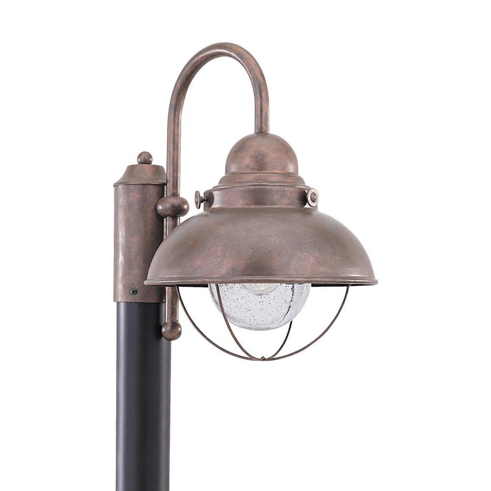 Generation Lighting Sebring One Light Outdoor Post Lantern Weathered Copper