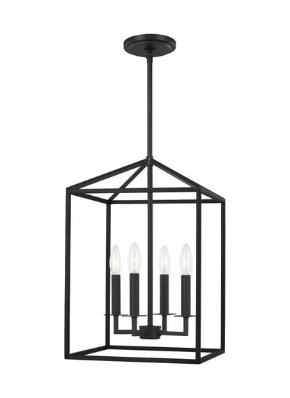 Generation Lighting Perryton Small Four Light Hall / Foyer Midnight Black