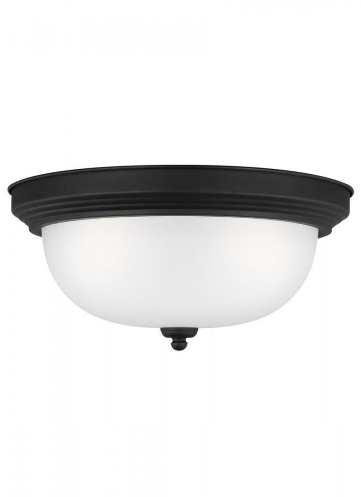 Generation Lighting Geary Three Light Ceiling Flush Mount Midnight Black