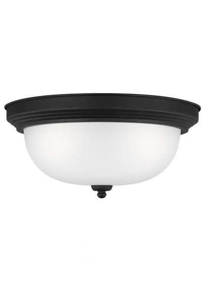 Generation Lighting Geary Three Light Ceiling Flush Mount Midnight Black