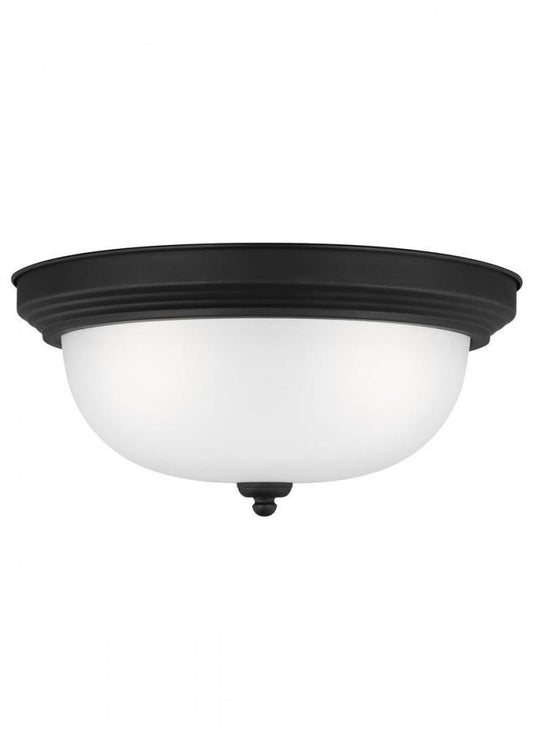 Generation Lighting Geary Three Light Ceiling Flush Mount Midnight Black