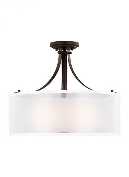Generation Lighting Elmwood Park Three Light Semi-Flush Mount Bronze