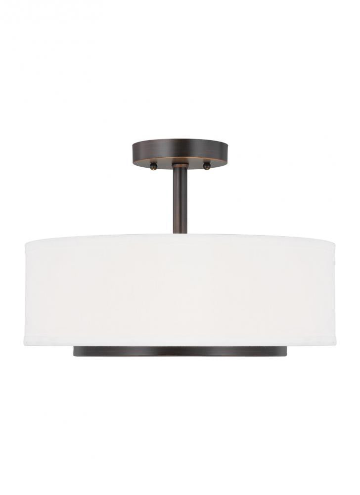 Generation Lighting Nance Two Light Semi-Flush Convertible Pendant Bronze