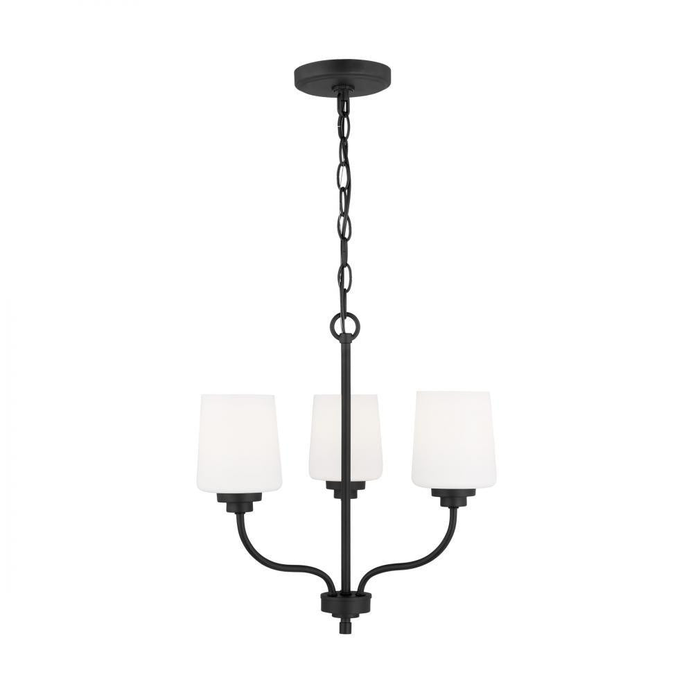 Generation Lighting Windom Three Light Chandelier Midnight Black