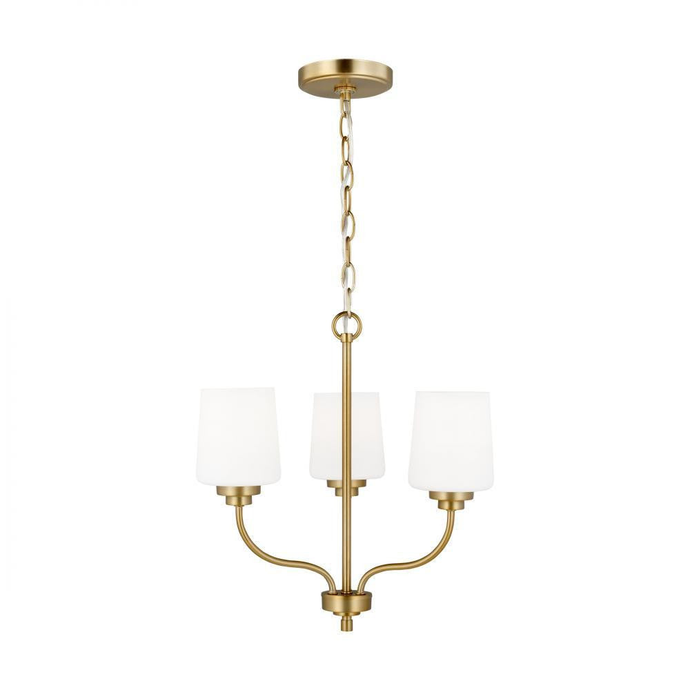 Generation Lighting Windom Three Light Chandelier Satin Brass