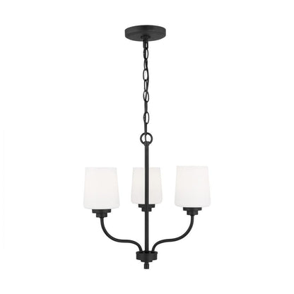 Generation Lighting Windom Three Light Chandelier Midnight Black