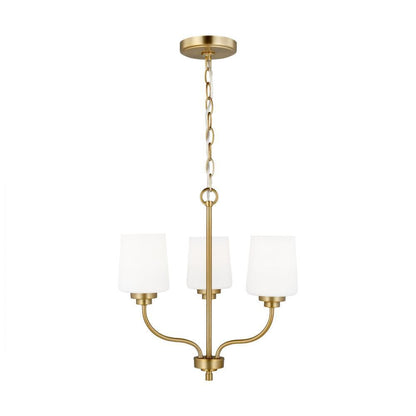 Generation Lighting Windom Three Light Chandelier Satin Brass