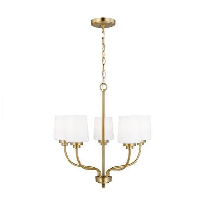 Generation Lighting Windom Five Light Chandelier Satin Brass