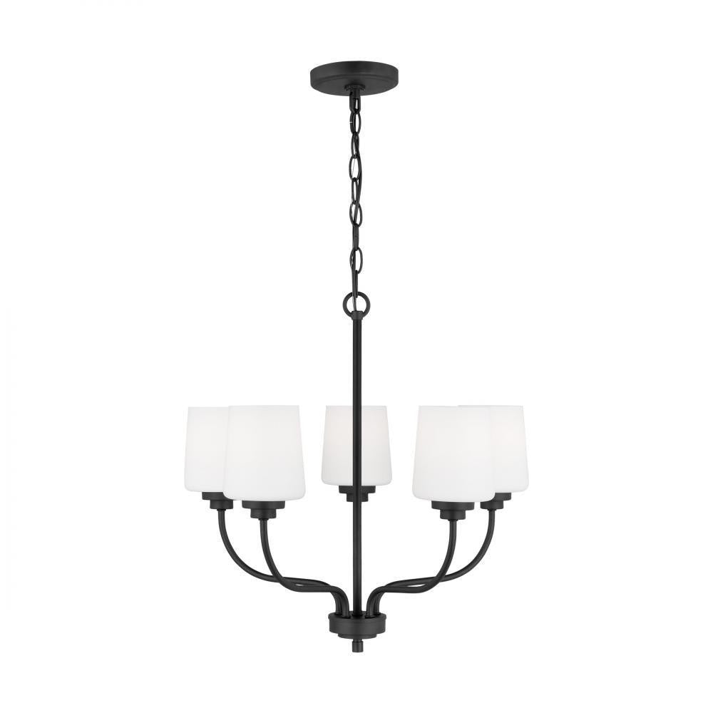 Generation Lighting Windom Five Light Chandelier Midnight Black