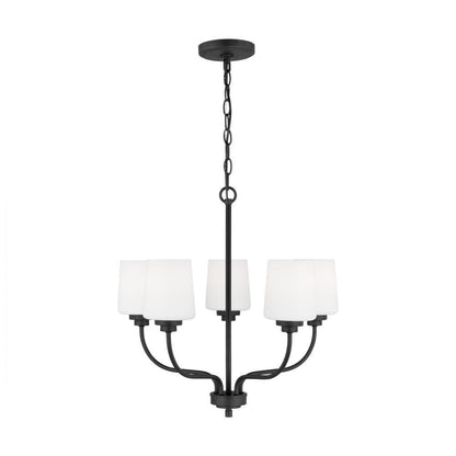 Generation Lighting Windom Five Light Chandelier Midnight Black