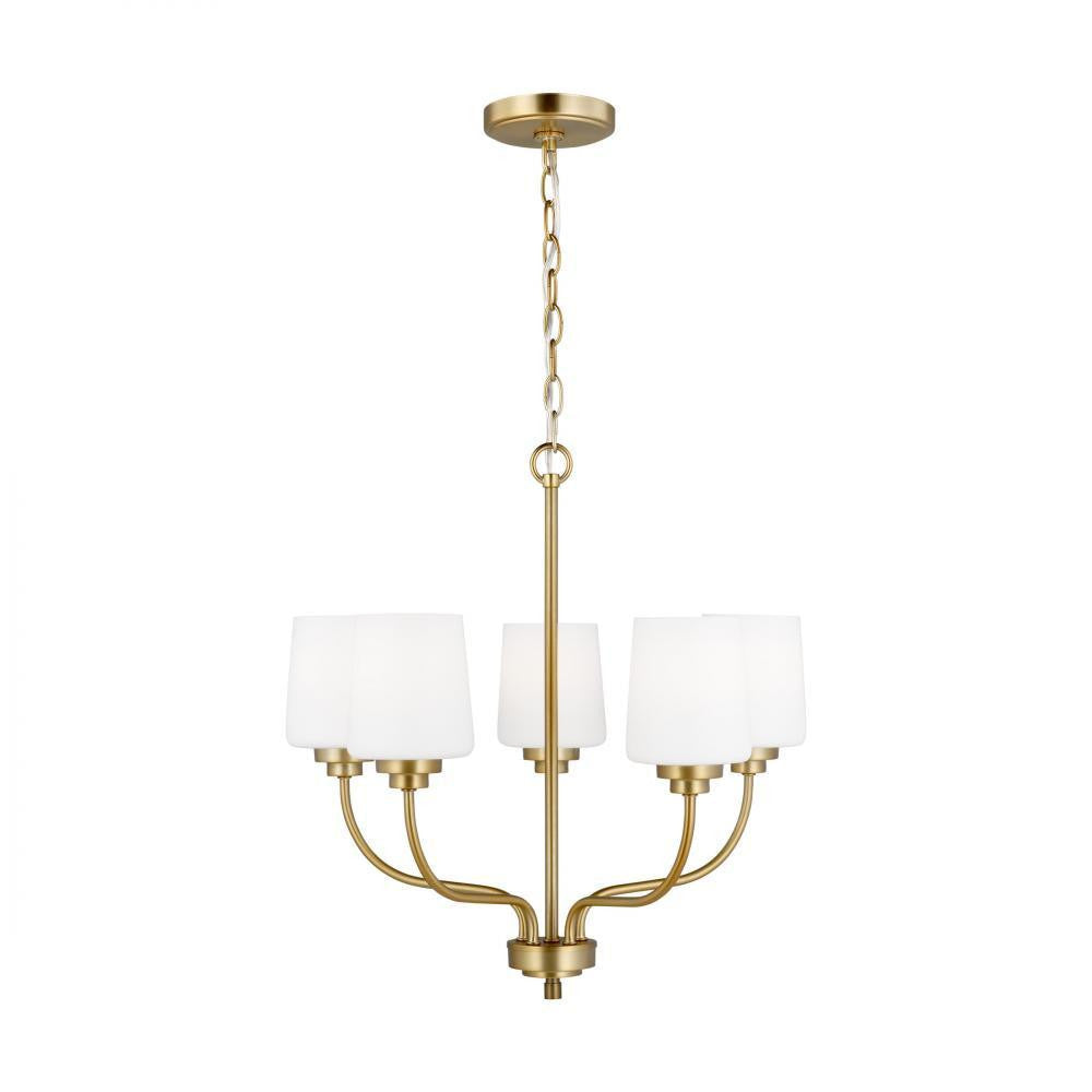 Generation Lighting Windom Five Light Chandelier Satin Brass