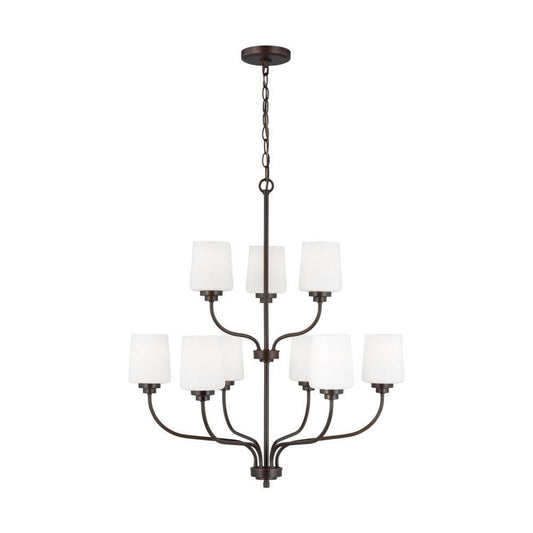 Generation Lighting Windom Nine Light Chandelier Bronze