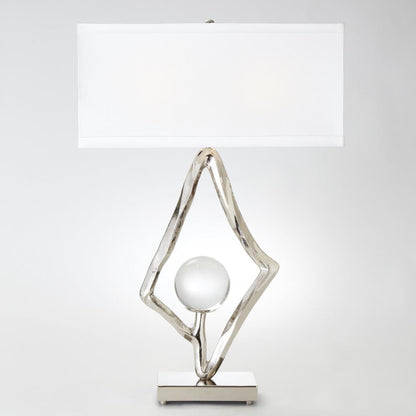 Global Views Abstract Nickel Lamp with 6" Crystal Sphere
