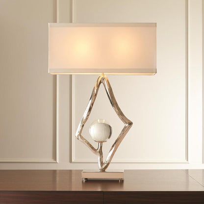 Global Views Abstract Nickel Lamp with 6" Crystal Sphere