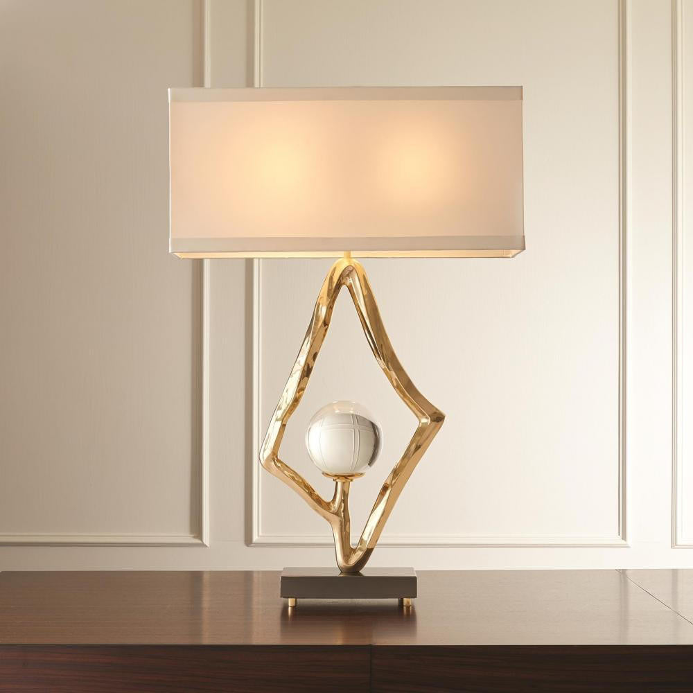 Global Views Abstract Table Lamp with 6" Crystal Sphere