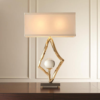 Global Views Abstract Table Lamp with 6" Crystal Sphere