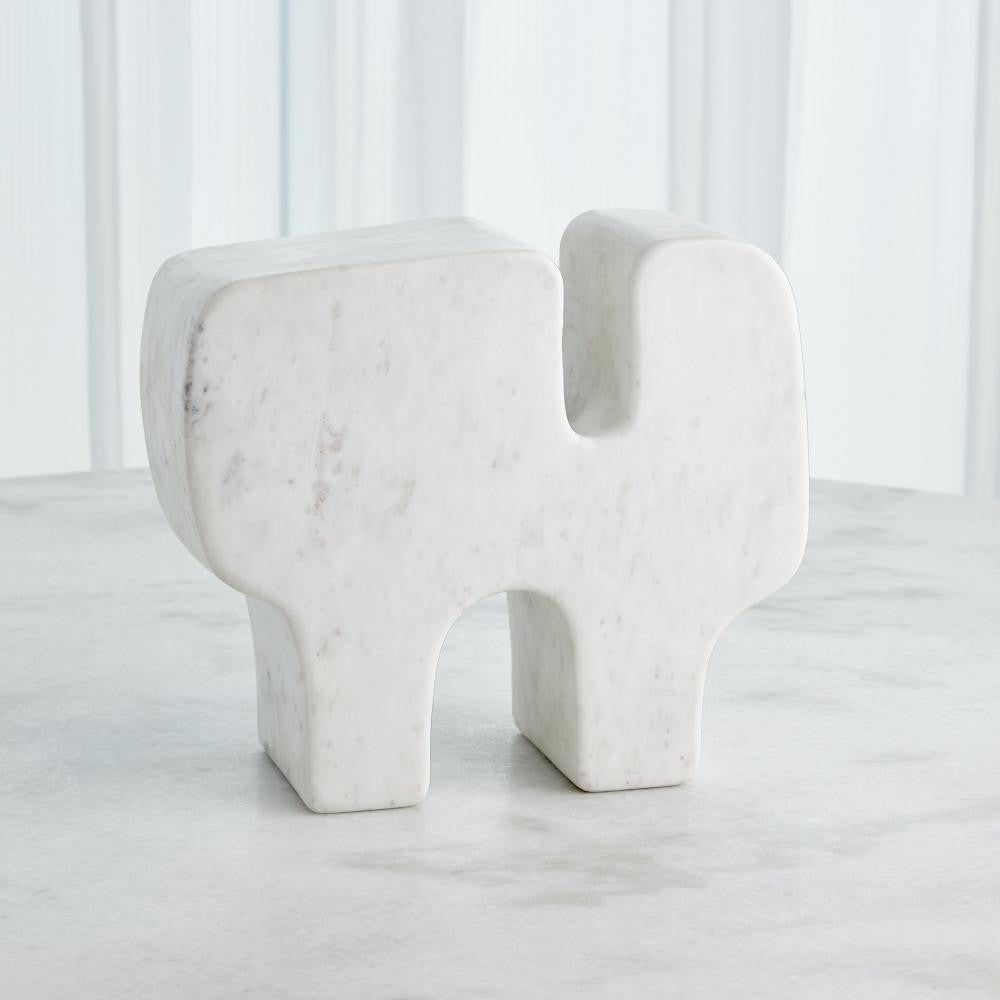Global Views Abstract White Banswara Marble Sculpture