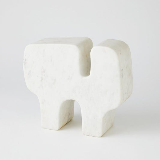 Global Views Abstract White Banswara Marble Sculpture