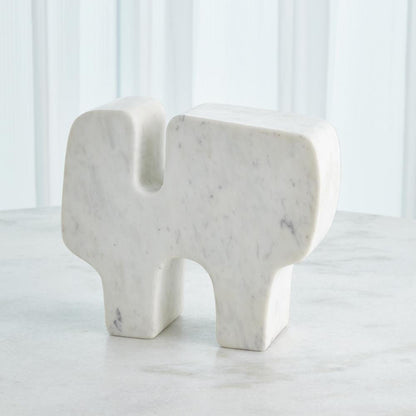 Global Views Abstract White Banswara Marble Sculpture