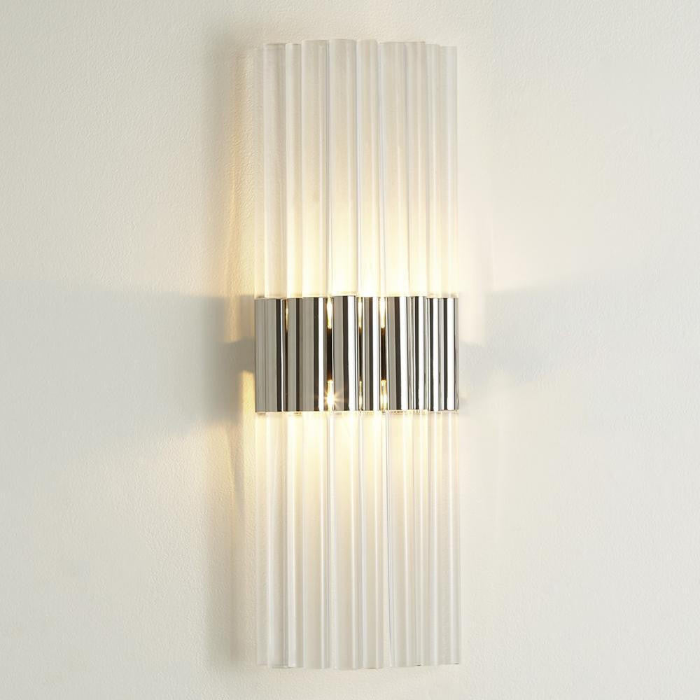 Global Views Acrylic Nickel Wall Sconce HW