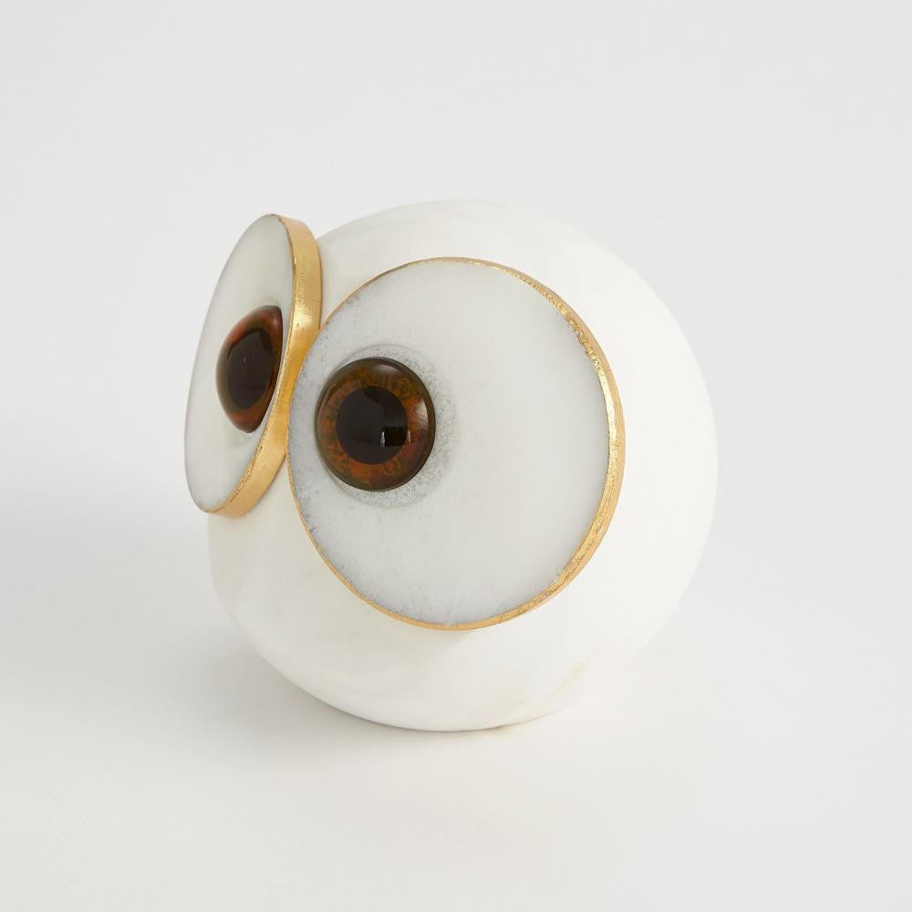 Global Views Alabaster Big Eyed Owl Large Sculpture